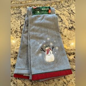 Festive Snowman Embroidered Towels